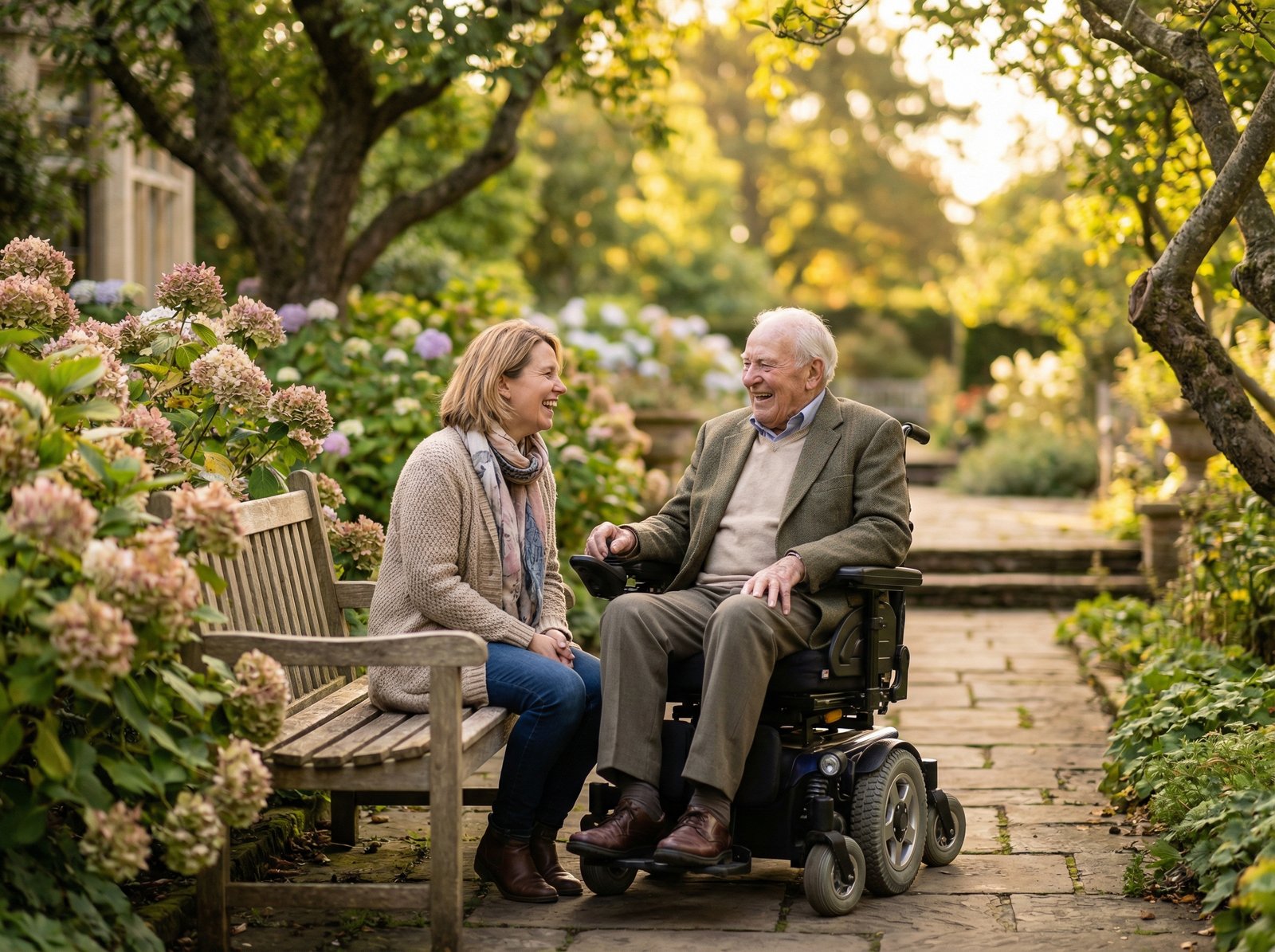 Memory care caregiver with senior